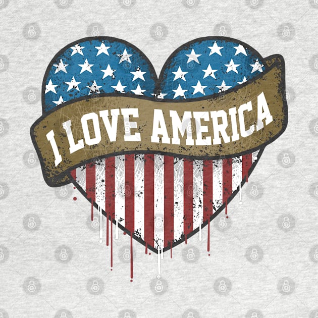 I love America heart by Mako Design 